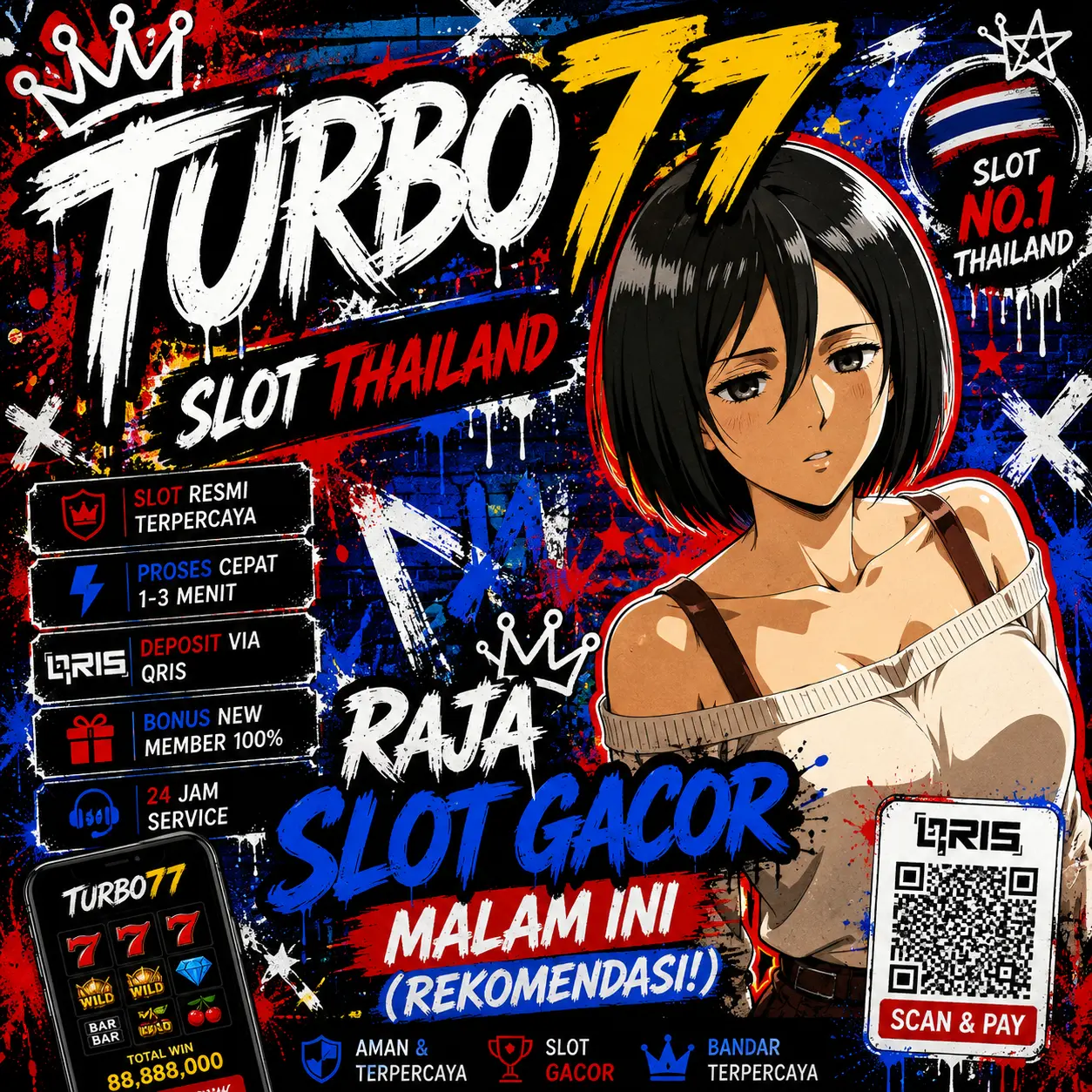 Raja Slot (TURBO77) Rekomendasi Situs Server Thailand Paling Gacor Malam Hari Ini